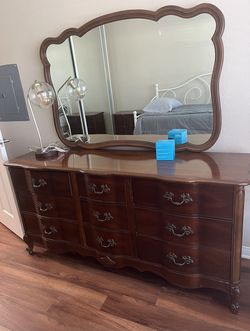 Wood Dresser w/ 2 Night Tables 