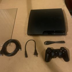 Sony PlayStation 3 PS3 Slim 160GB CECH-2501A Black Console w/ Cords & Controller