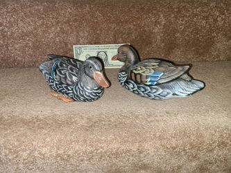 Vintage Hand-Painted Ceramic Duck Savings Banks (Piggy Banks) - Both For Only $30