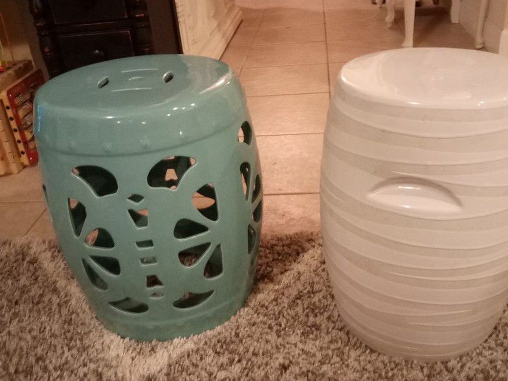 Classic Soft Neural And Unique Design With arm grabs on Either Side Ceramic Decorative garden Stool/Or Indoor/Classic Design Ceramic, $40 d