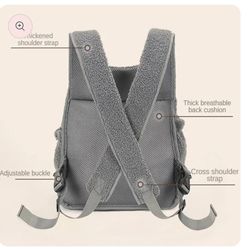 Pet Carrier Backpack Pet Carrying Bag Novelty Travel Bag Dog Front Pack Carry Bag for Walking Camping Hiking Traveling, Gray