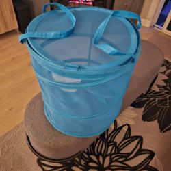 Blue Pop-Up Laundry Hamper with Lid