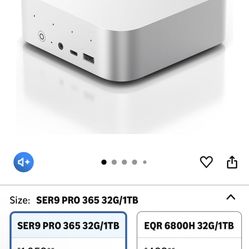 Beelink SER9 Pro Mini PC AMD Ryzen AI 9 365 10-Core 5.0GHz, 32GB LPDDR5X 8000MHz, 1TB PCIe4.0 SSD, Radeon 880M, Triple 4K@240Hz, USB4, AI Voice, Ultra