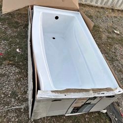 Delta Classic 500 Curve 60 in. x 32 in. Alcove Deep Soaking Bathtub with Left Drain in High Gloss Wh