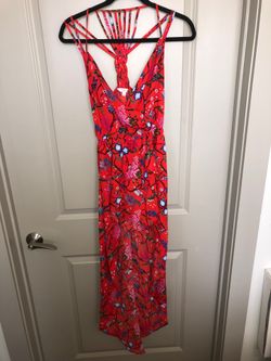 Women’s Red Floral Candies Romper Size Small