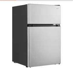 3.1 cu. ft. 2-Door Mini Refrigerator in Stainless Steel with Freezer, ENERGY STAR