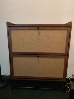 Hokku Designs Shoe Storage Cabinet - Brown Wood - NEW/SEALED - Astoria/LIC Pickup