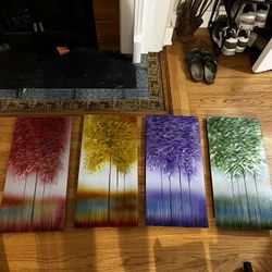 Trees Art Modern Metal Paint