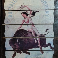 Buffalo Brewing Company Large Decoupage Advertising Sign Sacramento, California