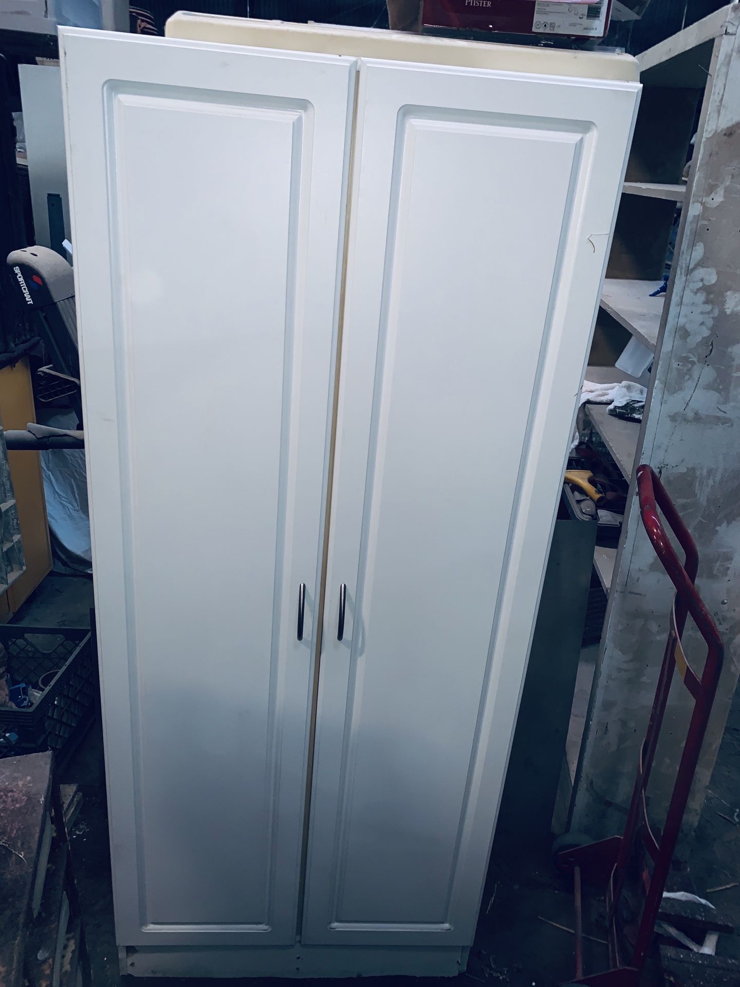 White cabinet shelving storage pantry closet shelf cupboard cabinet closet 70” tall