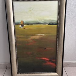 Framed 23” X 37” Expressionist Landscape Painting,