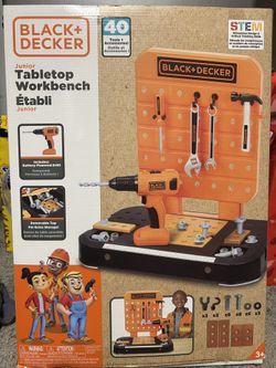 BLACK+DECKER Tabletop Workbench Tool Storage Pretend Tools