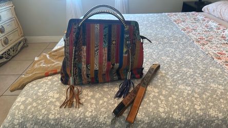Big multi color purse and crossbody