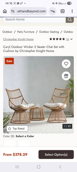 Christopher Knight Home Caryl Outdoor Wicker 2-Seater Chat Set with Cushions
Selling a Christopher Knight Home Caryl Outdoor Wicker 2-Seater Chat Set