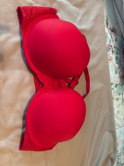 Red Push-Up Bra with Lace Detail