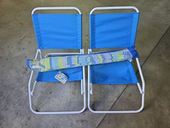 Beach Umbrella & 2 Chairs