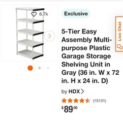 5 Tier Plastic Storage Shelf