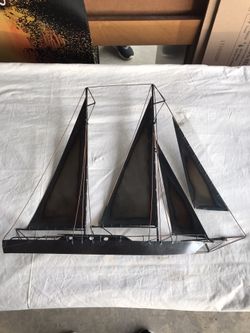 Set of 3 metal sailboats ⛵️ wall decor