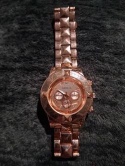 Geneva Rose Gold Chronograph-Style Watch