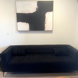 Velvet Black Couch (Living Spaces)