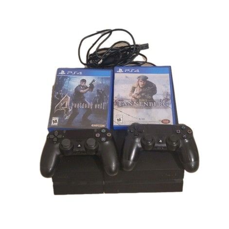 Sony PlayStation 4 PS4 Console Bundle 2 Controllers + 2 Games CUH-1215A TESTED
