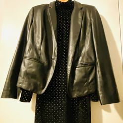 Women Dress And Leather Jacket Set. Jacket Size Is Large And Dress Size Is Small. $125.