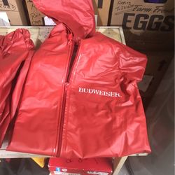 Budweiser Mens And Ladies Hooded Rain Gear. 
