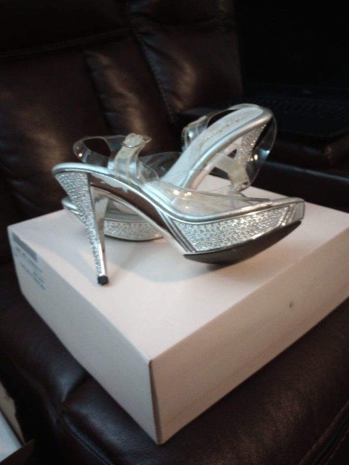 Size 10 Silver And Sparkle
