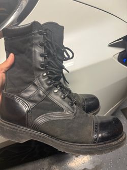Black Leather and Canvas law enforcement / combat boots 10.5