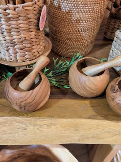 Wooden Mortar and Pestle Set