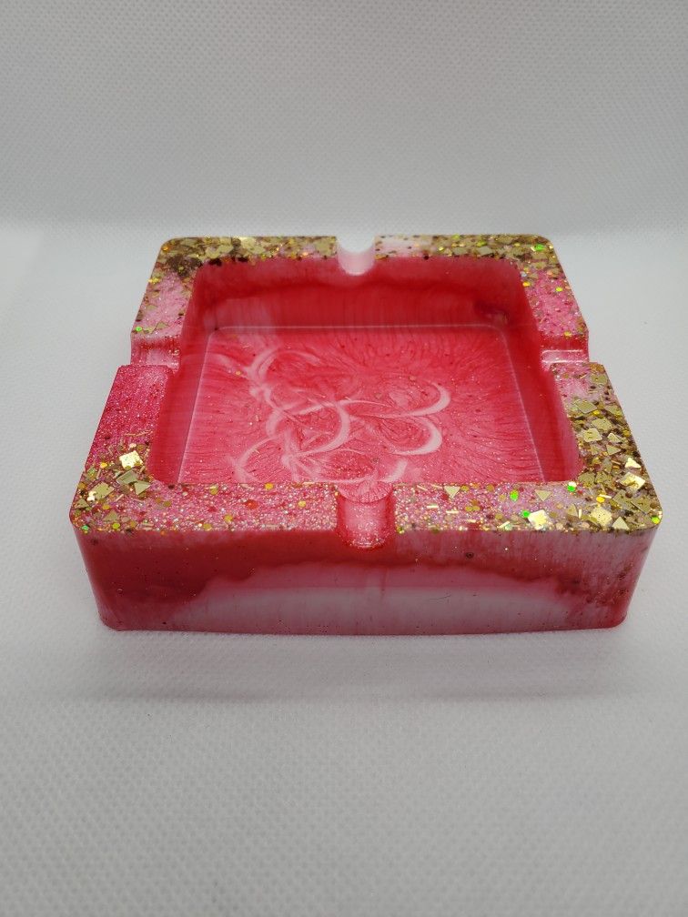Pink And Gold Ashtray