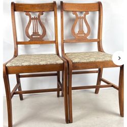 Pair Of Lyre Back Chairs 