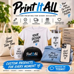 Custom Printing & Personalized Gifts | Shirts, Mugs, Hats & More
