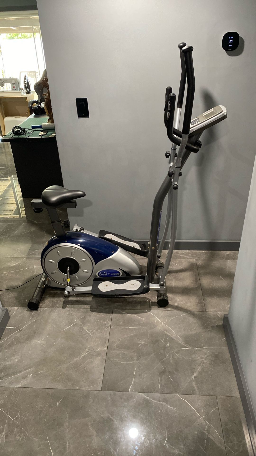 Stationary Cardio Dual Trainer Exercise Machine 