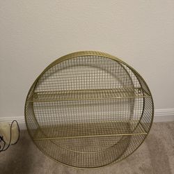 Gold Metal Circle Shelf For Bathroom Bedroom Living Room 