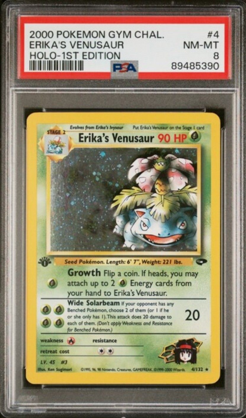 Pokemon Gym Challenge 1st Edition Erika's Venusaur Holo PSA 8