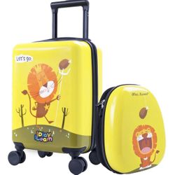 Kids Lion Luggage Set Carry on Suitcase with Backpack