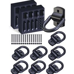 EilxMag 1/2" D Rings Tie Down Anchors, 12000LBS Heavy Duty Bolt-On Forged D Rings With Thicken Reinforcing Plate, Trailer Tie Down Anchor Hooks For Tr