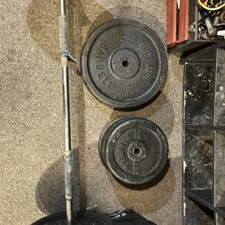 175 pounds of weight plus straight bar