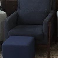 Blue Chair & Ottoman