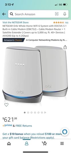 Orbi Wifi6 Mesh System 