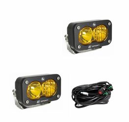 Baja Designs Amber S2 sport Black Led Auxiliary Light Pod pair - Universal