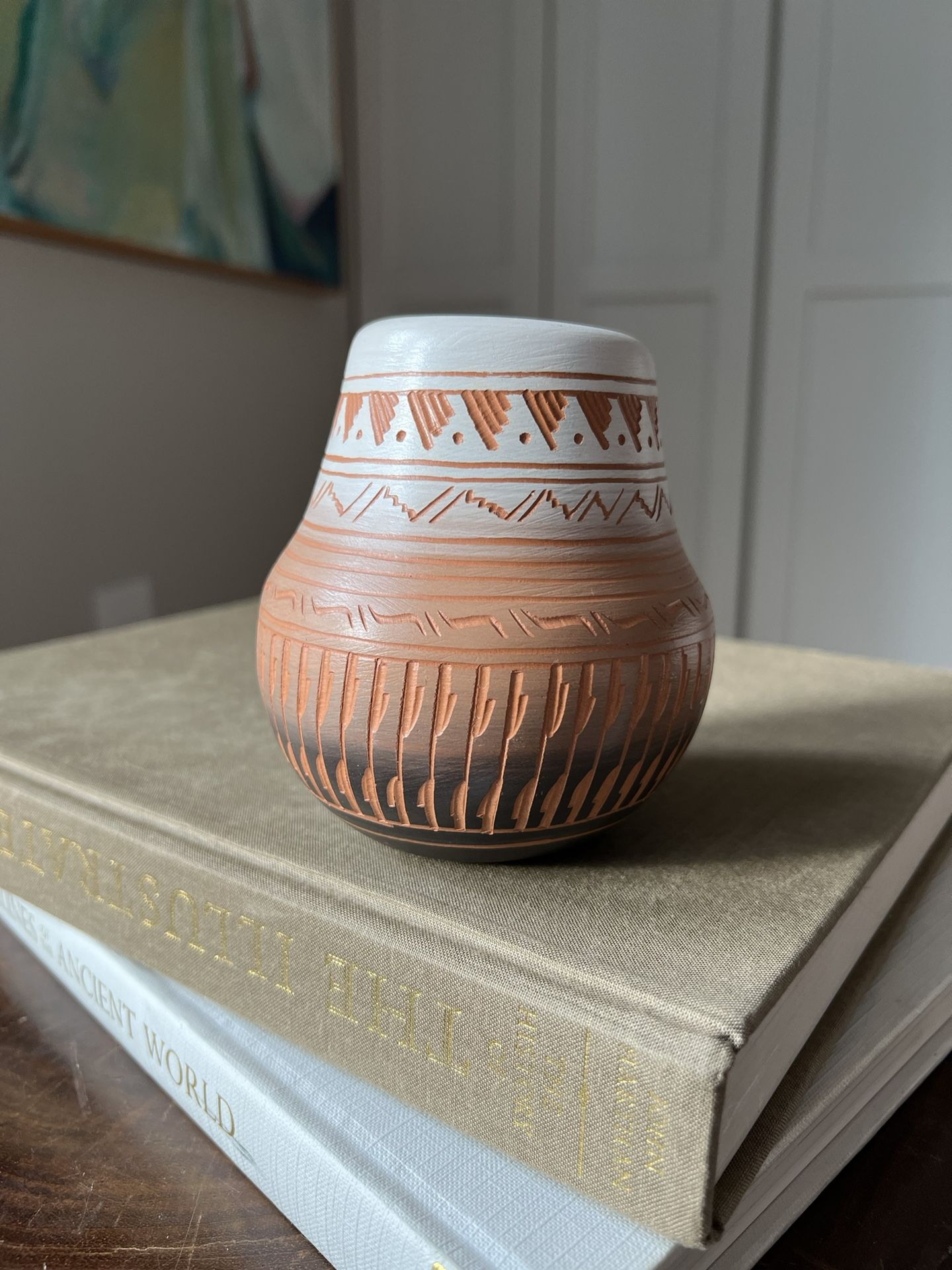 Small Handmade Tribal Vase ( H4.5” ) firm on price