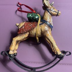 Vintage Ornament Metal Reindeer Never Used 