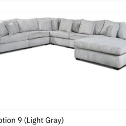 LIBBY'S  OPTION 9 CORDUROY XL SECTIONAL WITH OTTOMAN 