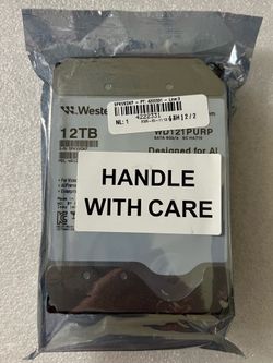 WD121PURP Western Digital Purple Pro Air 12TB 3.5" 6GB/s SATA 7200RPM 256MB HDD  S/N: 5PKVXDKF (NEW under manufacturer warranty)