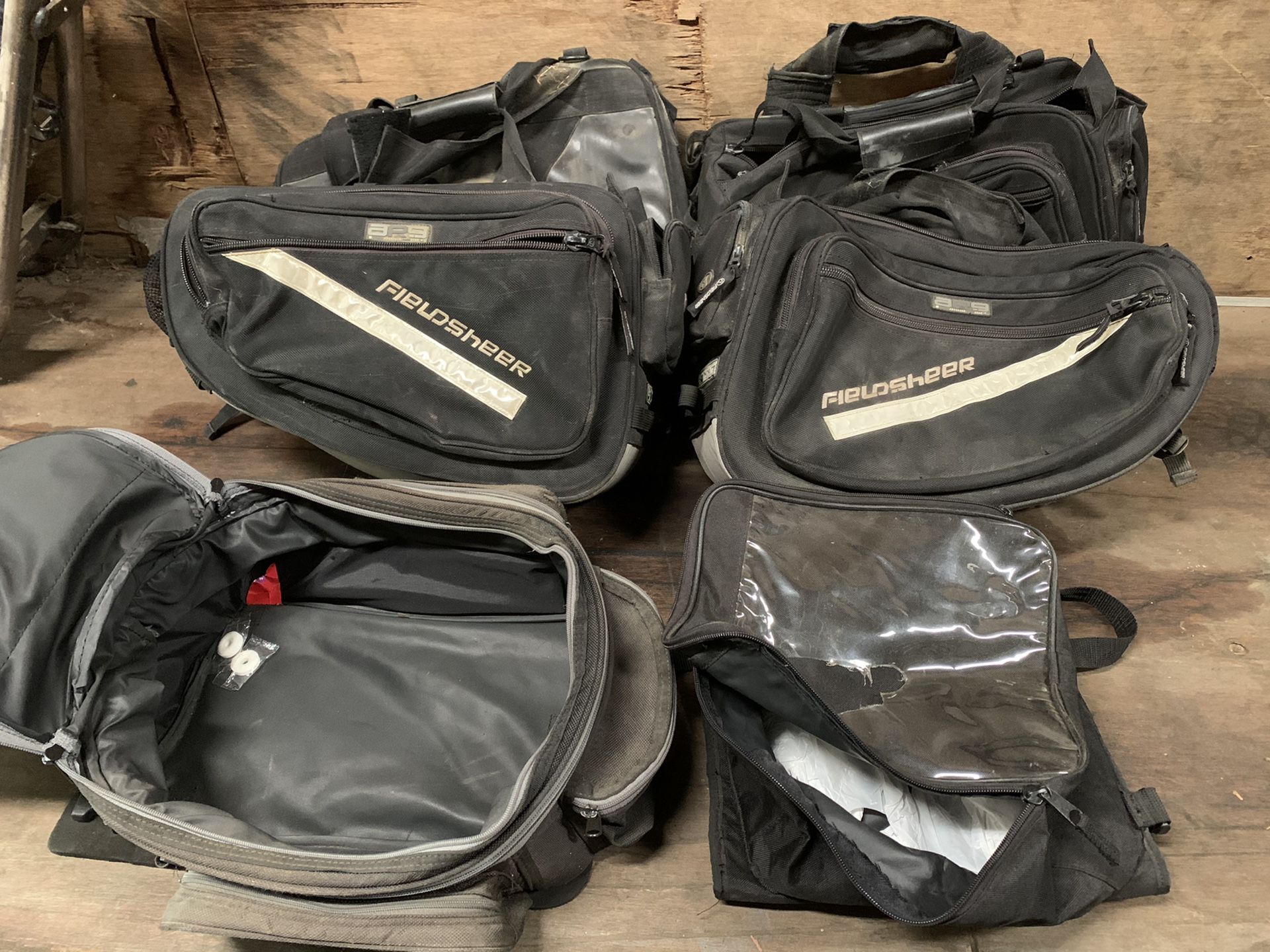 Motorcycle saddle bags and tank bags