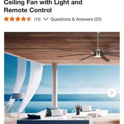 Home Decorators Collection Cordoba 96 in. Integrated LED Indoor/Outdoor Brushed Nickel Ceiling Fan with Light and Remote Control