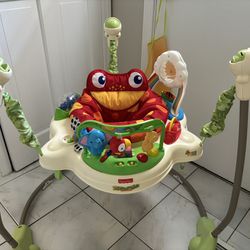 Fisher-Price Baby Bouncer Rainforest Jumperoo Activity-Center with Music Lights Sounds and Developmental 