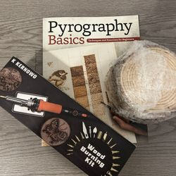 Pyrography Tool Kit + Wood & Instruction Book – Like New